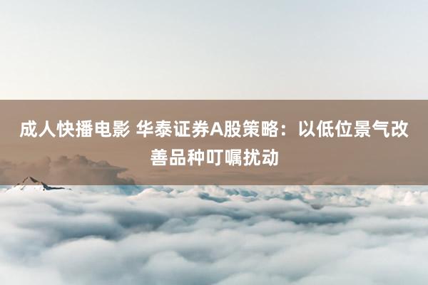 成人快播电影 华泰证券A股策略：以低位景气改善品种叮嘱扰动