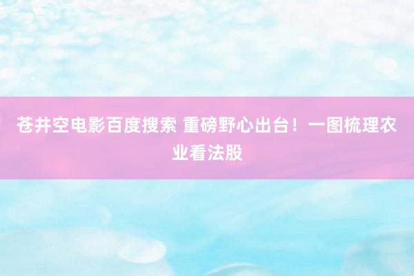 苍井空电影百度搜索 重磅野心出台！一图梳理农业看法股